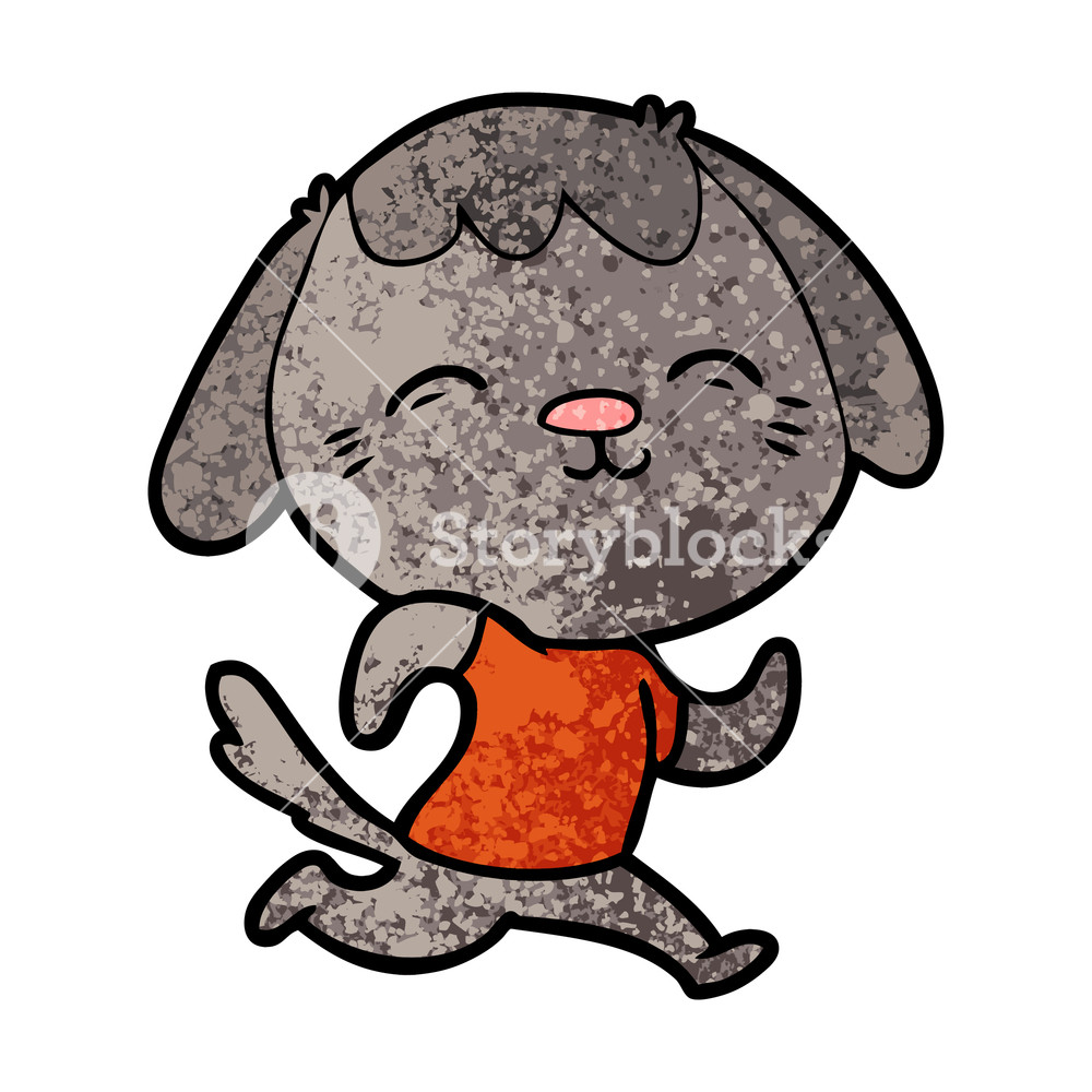 1000x1000 Happy Cartoon Dog Running Royalty Free Stock Image
