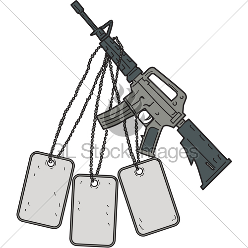 500x500 Carbine Dog Tags Hanging Drawing Gl Stock Images