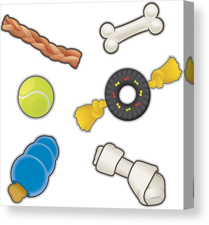 678x731 Dog Toys And Treats Canvas Print Canvas Art