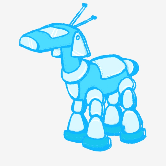 640x640 Crayon Hand Painted Childrens Day Toy, Robot Dog, Crayon Hand