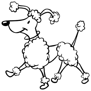 300x300 Poodle Dog Walking Sticker