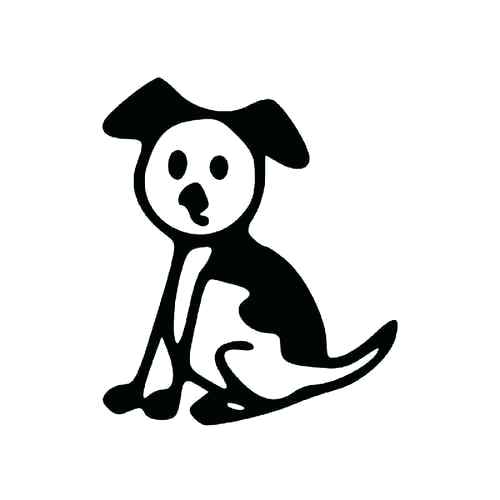 500x500 Stick Figure Dog Walking