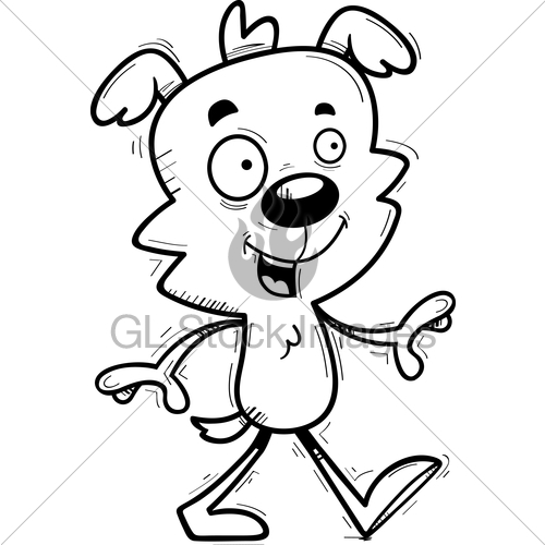 500x500 Cartoon Male Dog Walking Gl Stock Images