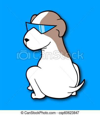 407x470 Creative Design Of Dog With Sunglasses Illustration