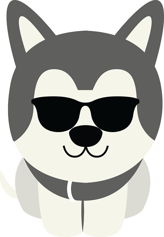553x800 Siberian Husky Emoji Cool Sunglasses Look Sticker