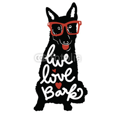 400x400 Vector Illustration Vintage Typography Poster With Stylish Dog