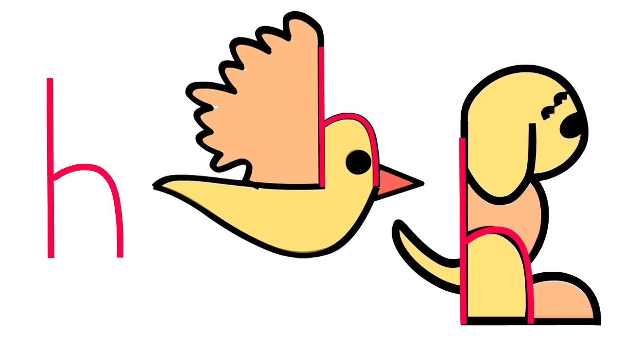 1280x720 Drawing Bird And Dog From Letter H ! Drawing From Alphabet ! Word