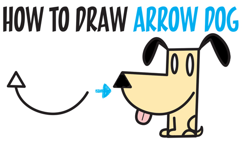 500x291 How To Draw A Cartoon Dog From An Arrow Shape