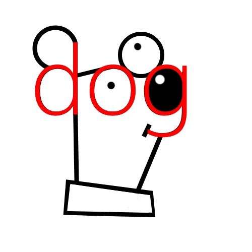 500x500 cartoon dog hidden word illusion mighty optical illusions