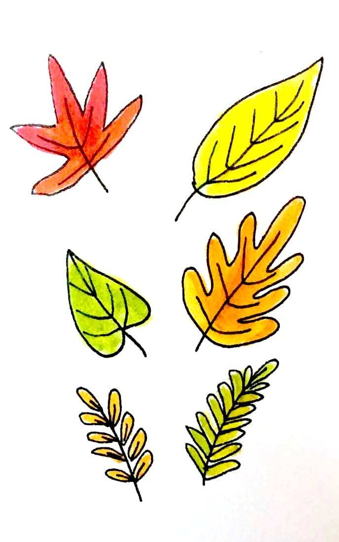 687x1099 ways to draw fall leaves dawn nicole