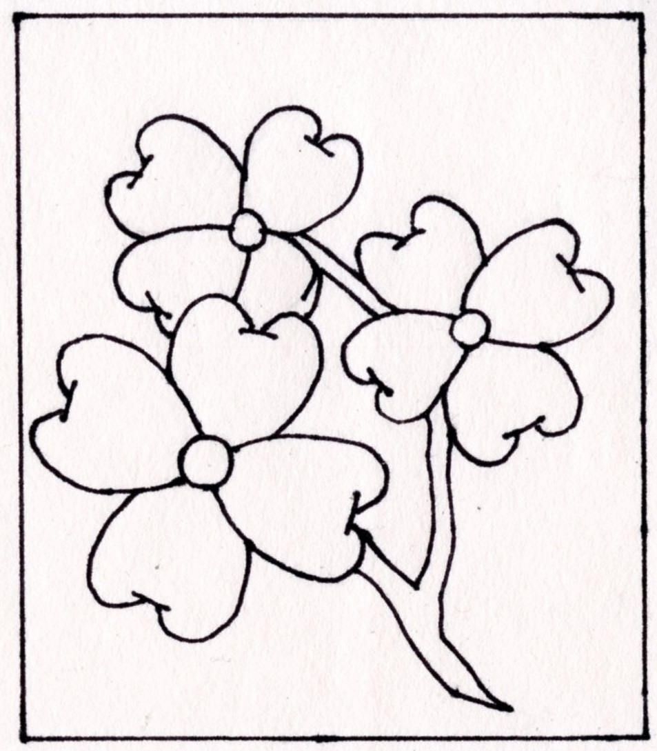 953x1089 Coloring Pages Dogwood Flowersblackcatstitchcrafts On Etsy