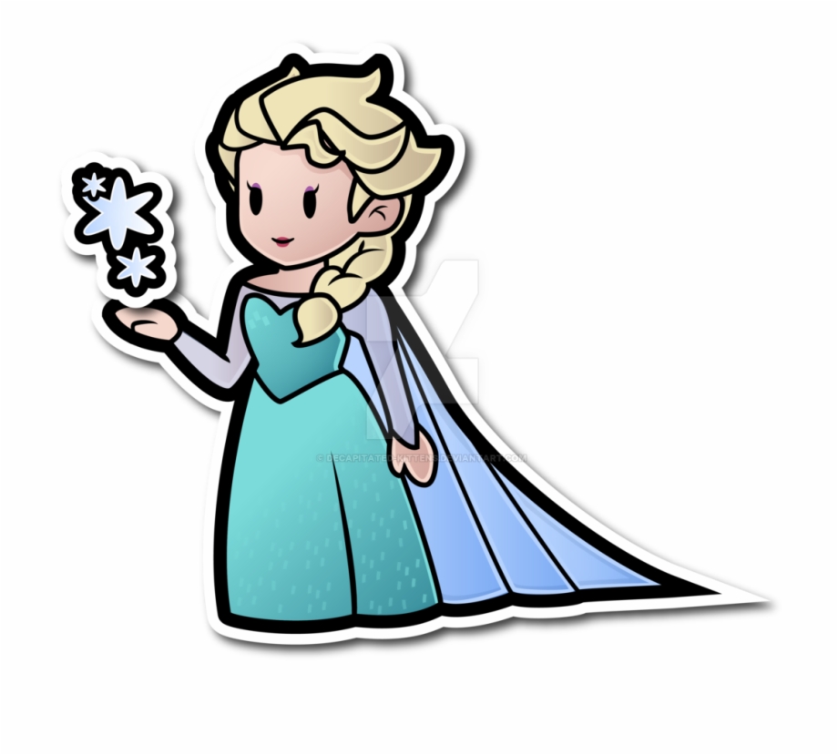 920x829 Elsa As A Paper Doll Drawing