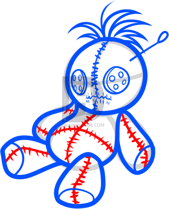 585x720 How To Draw A Voodoo Doll, Step