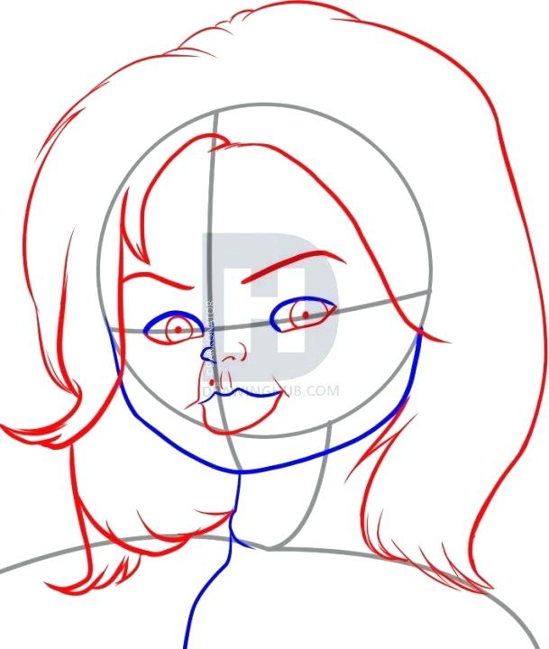 609x720 How To Draw Chucky