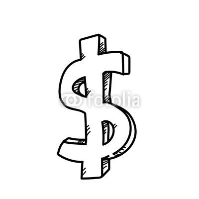 400x400 Dollar Currency For Exchanging Freehand Drawing Illustration Buy