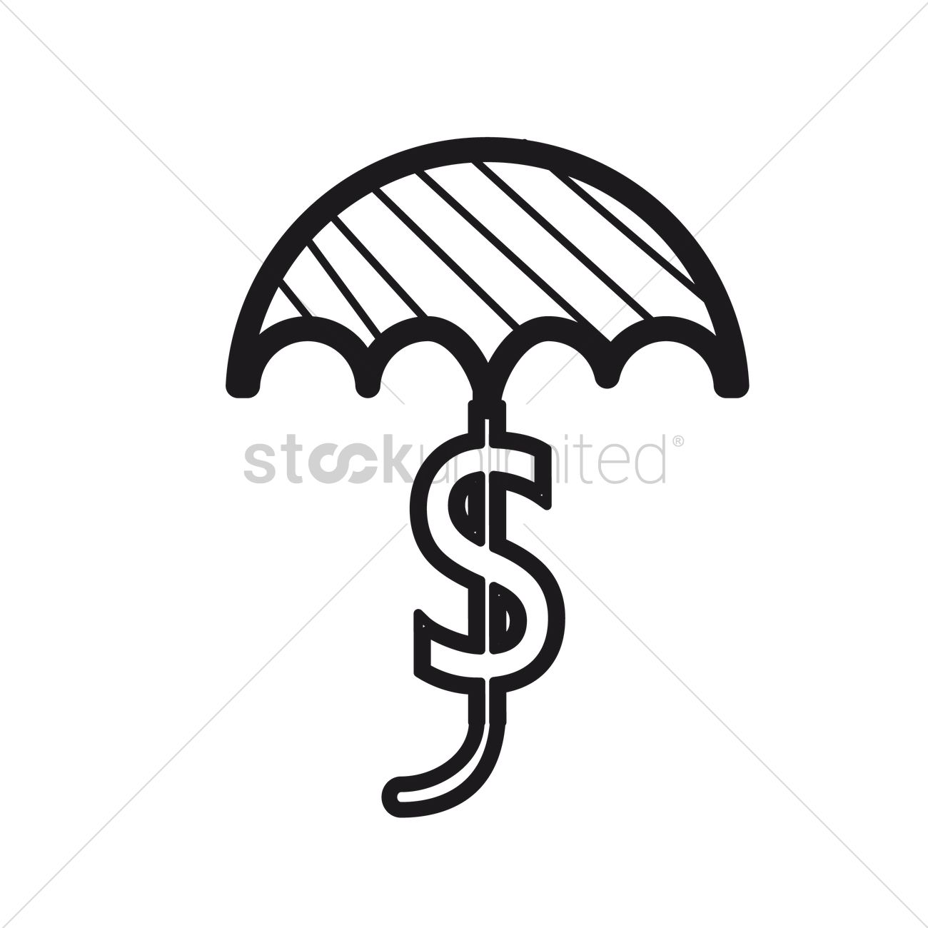 1300x1300 Umbrella With Dollar Sign Vector Image