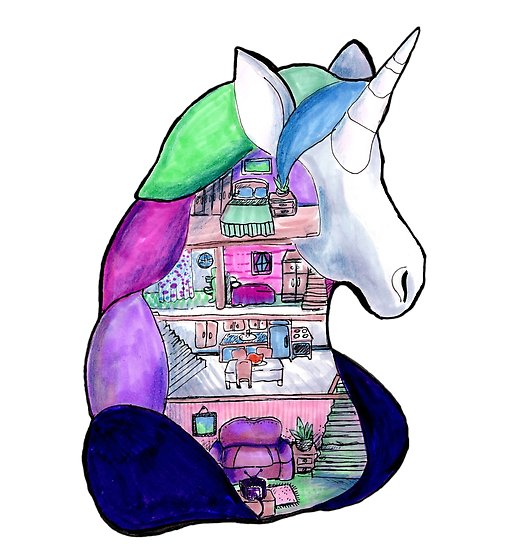 505x550 unicorn dollhouse posters