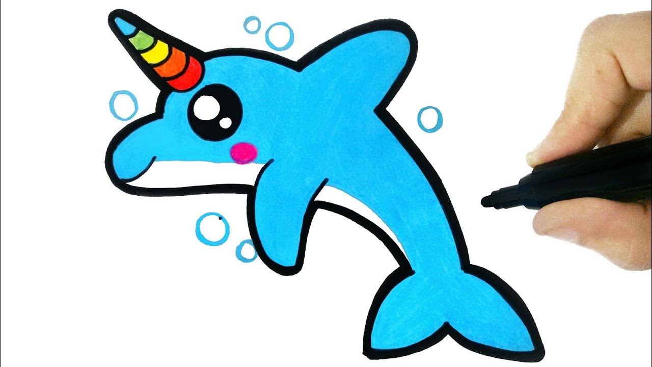 1280x720 How To Draw A Cute Dolphin Easy Step
