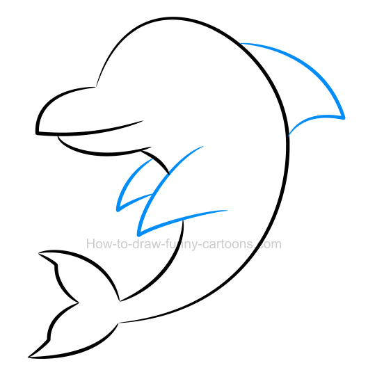 529x555 How To Draw A Simple Dolphin