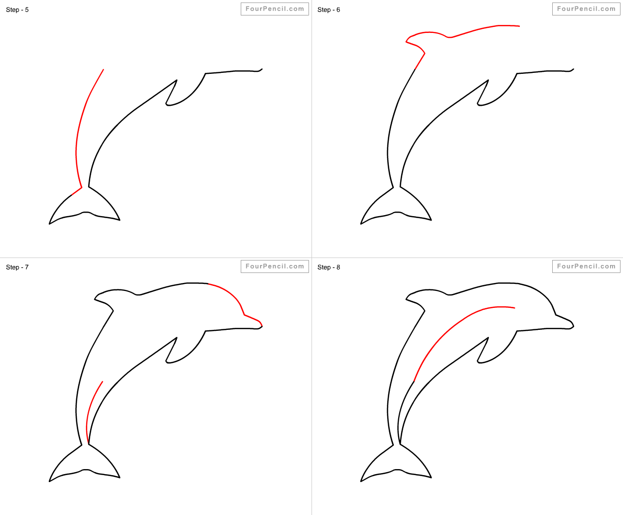 1250x1032 How To Draw A Cute Dolphin Step