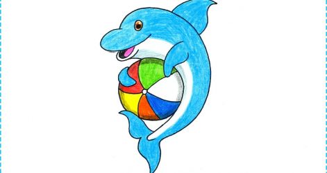 471x250 Realistic Dolphin Drawing Step