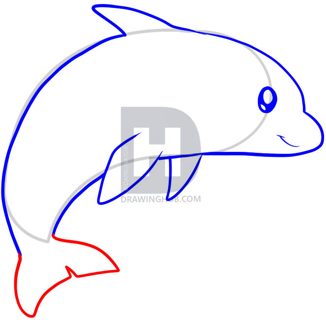 661x649 How To Draw A Dolphin For Kids, Step