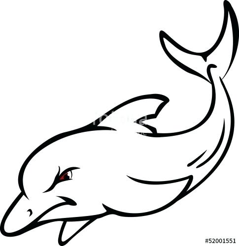 485x500 Dolphin Sketch Running