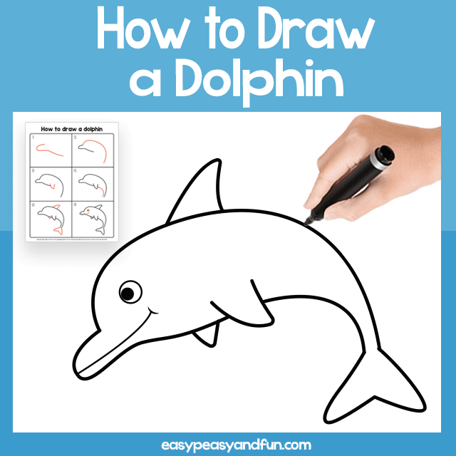 640x640 Dolphin Guided Drawing Printable Easy Peasy And Fun Membership