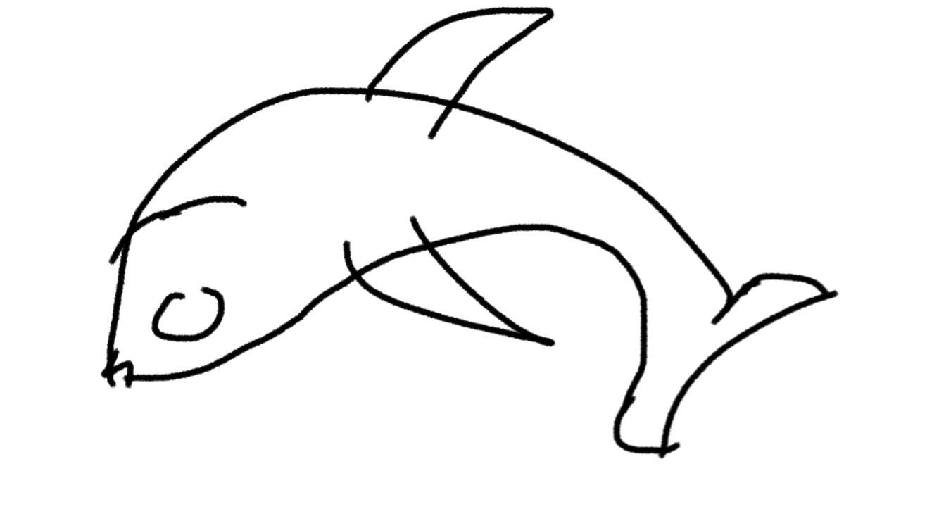 1334x750 Dolphin Drawing Bad For Free Download