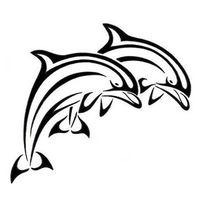 400x400 A Dolphin Drawing Design Water Transfer Temporary Tattoo