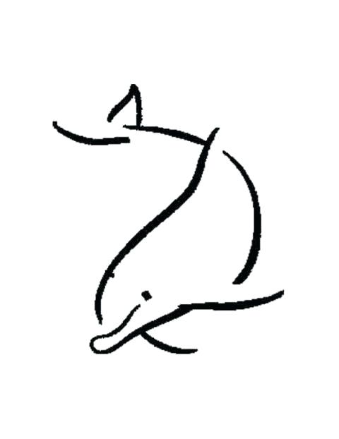 480x622 Simple Dolphin Drawing How To Draw A Cartoon Dolphin Simple Line