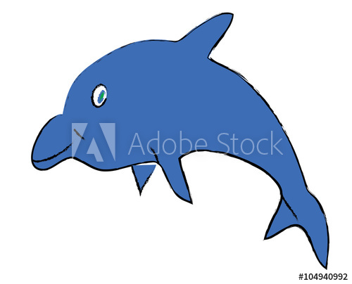 500x404 Dolphin Drawing