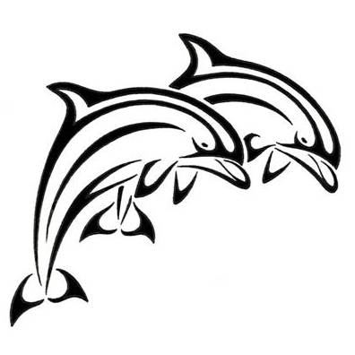 396x396 Line Drawing Of Dolphin