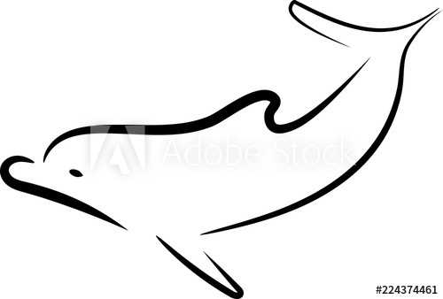 500x338 Dolphin Line Art Design