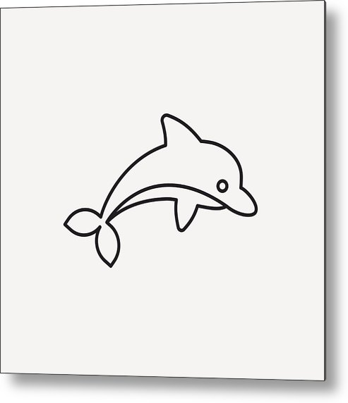 493x572 Dolphin Line Icon Metal Print