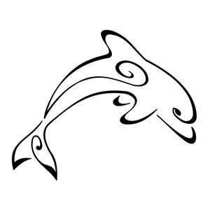 300x300 Outline Of Dolphin