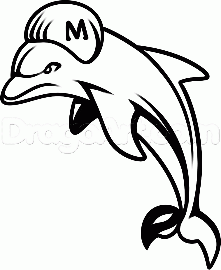 758x927 Draw The Miami Dolphins, Step