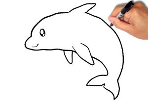 300x210 Easy Drawing Of Dolphin Draw A Dolphin Easy Easy Way To Draw