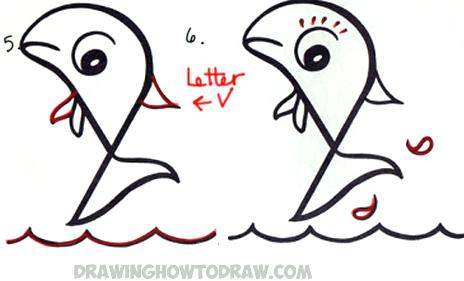 464x281 How To Draw Dolphin Drawing Letter Y Dolphins Step