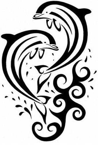 341x525 Dolphin Jumping Tattoo