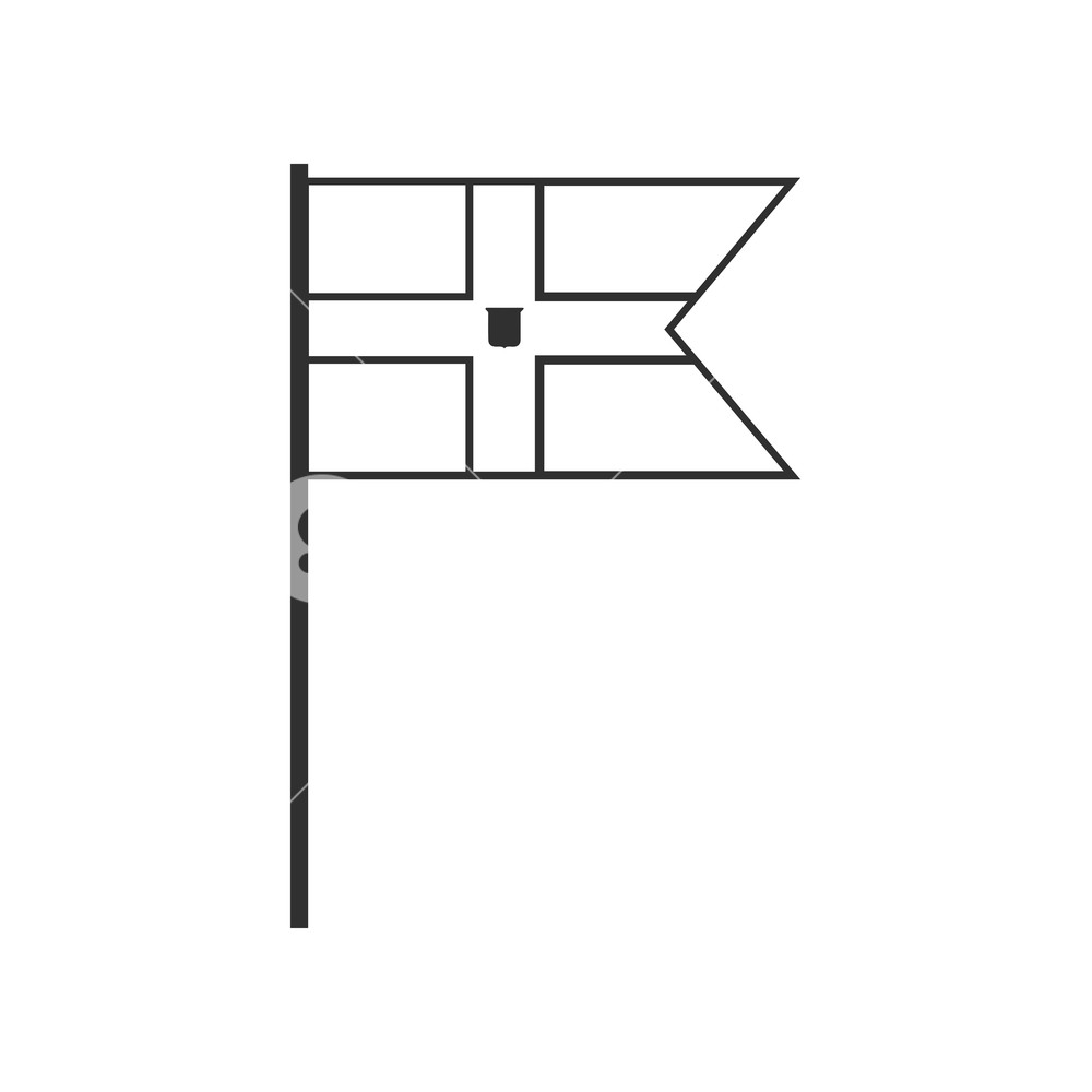 1000x1000 Dominican Republic Flag Icon In Black Outline Flat Design