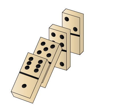400x386 How To Draw Dominoes Steps
