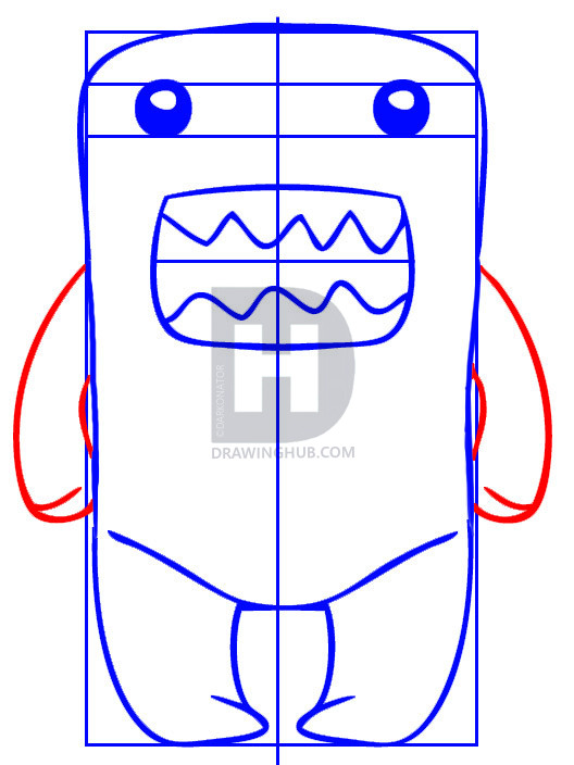 528x704 how to draw domo kun, step