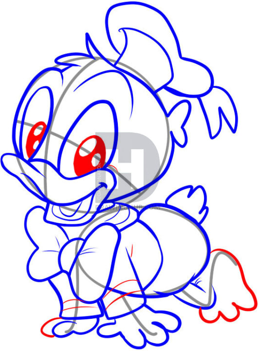 532x720 How To Draw Baby Donald Duck, Step