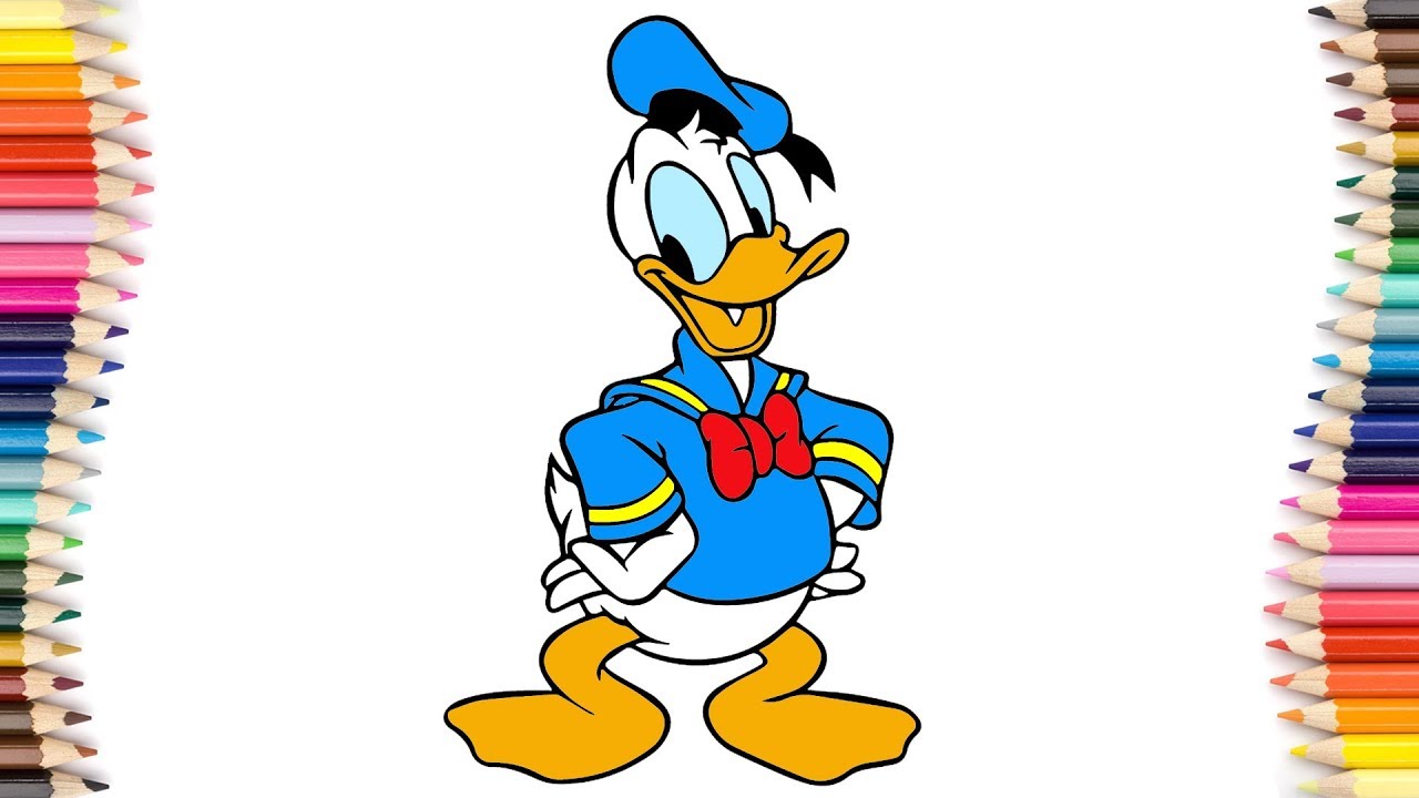1280x720 How To Draw Donald Duck Step