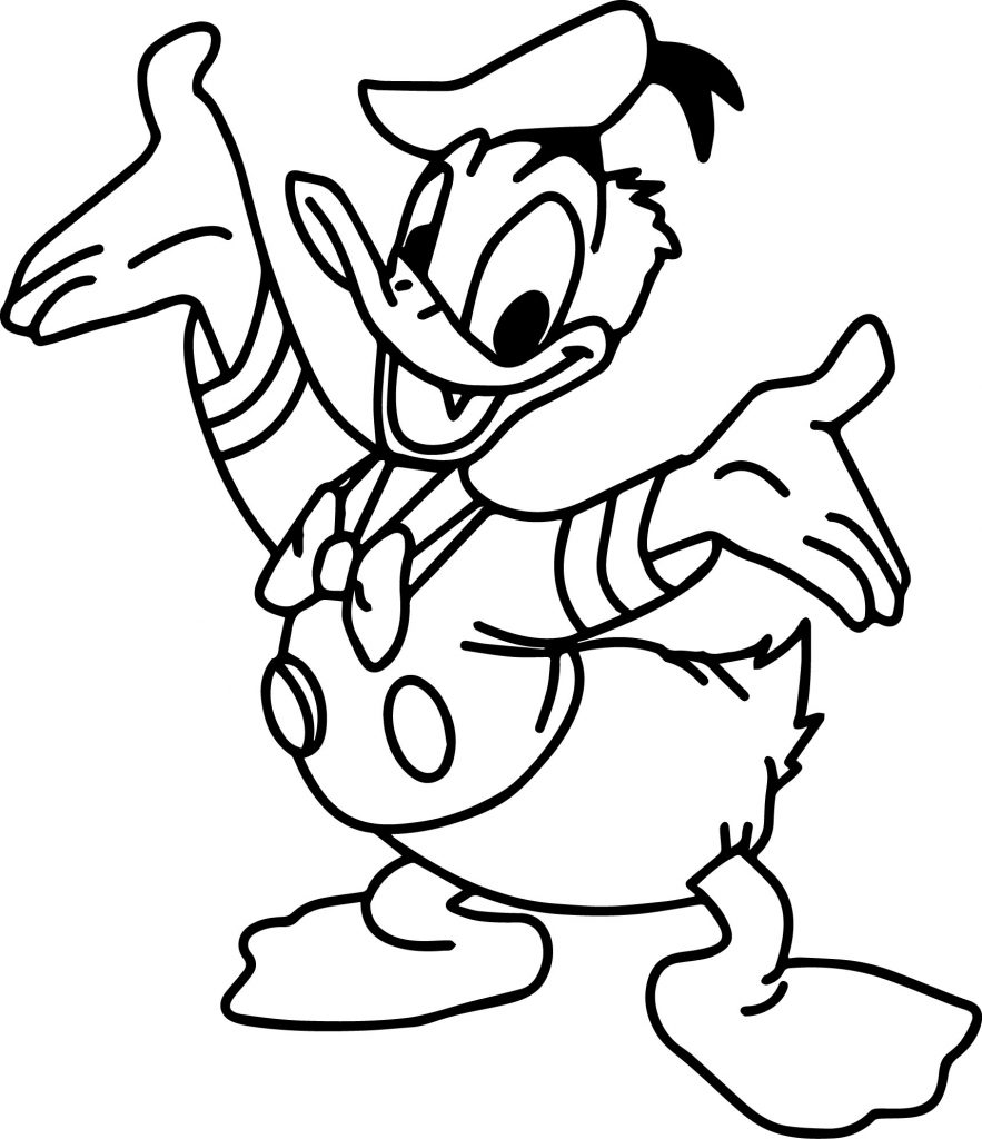 883x1024 Drawn Donald Duck Line
