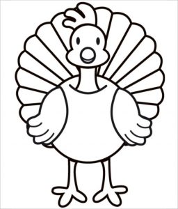 256x300 Cartoon Turkey To Color Cartoon Turkey Profile Coloring