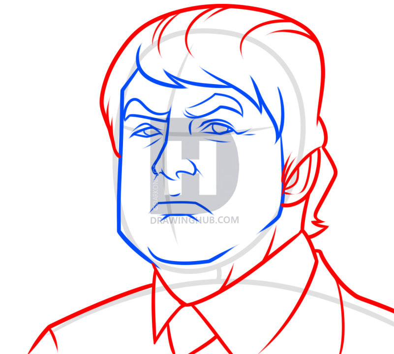 801x720 Donald Trump Drawing Lesson, Step