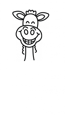 215x382 How To Draw A Donkey, Easy Step