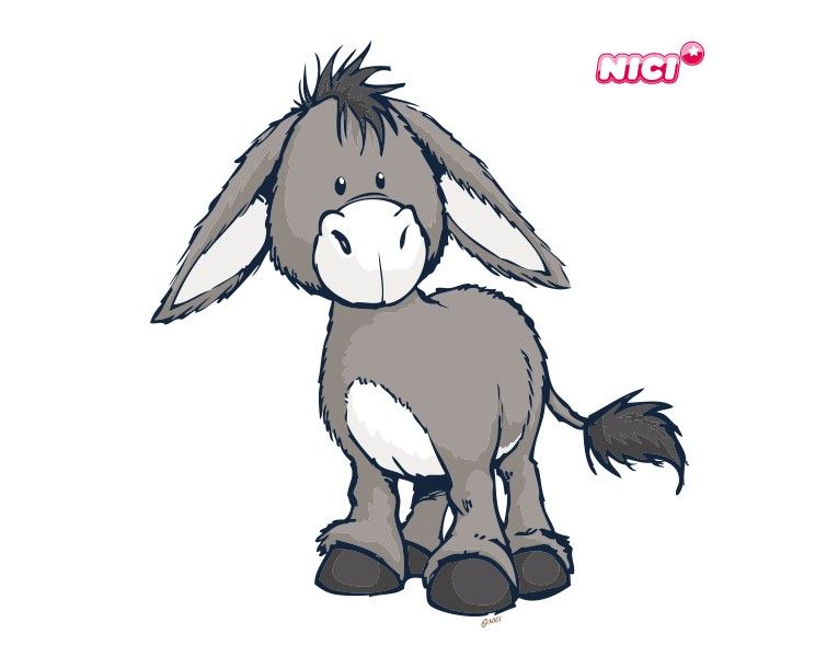 765x600 Wandtattoo Nici Donkey Stehend Cute Clipart Donkey Drawing